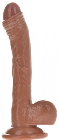 Allison PVC Suction Cup Mini Dildo, Brown - 19 / 14 cm