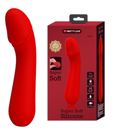 Cetus G Spot Vibrator, 12 Vibrating Modes, Silicone, USB Rechargeable - Red