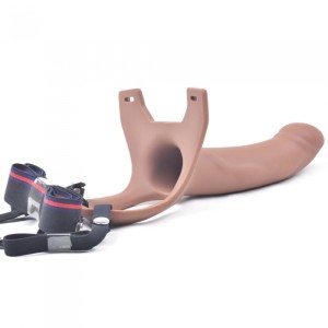 Hollow Strap On Elastic Silicone - Brown