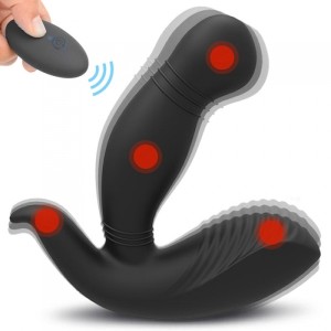 Wireless Trident Silicone Prostate Stimulator,  USB Rechargeable, 9 Vibration Modes - Black