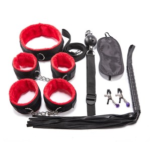 BDSM Touch Me Set, 7 Pieces - Red / Black