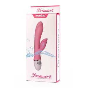 Dreamer Rechargeable Silicone Rabbit Vibrator-Pink