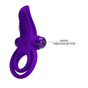 Vibrating Silicone Penis Ring 10 functions of Vibration-Purple-3