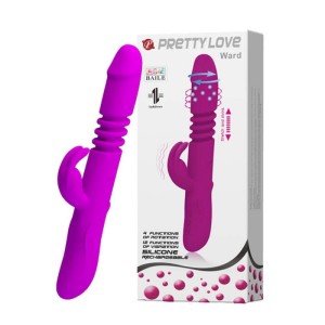 Pretty Love Ward Rechargeable Rabbit Rotatiing & Thrusting Silicone Vibrator