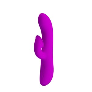 Pretty Love Anthony Rechargeable Rabbit Silicone Vibrator - Purple