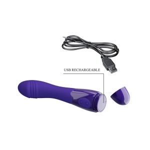 Elemental Youth G Spot Silicone Vibrator, 30 Vibrating Modes USB Rechargeable - Violet