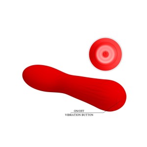 Faun G Spot Silicone Vibrator, 12 Vibrating Modes, USB Rechargeable - Red