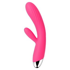 Svakom Angel Plum Rechargeable Silicone Rabbit Heating Vibrator - Red