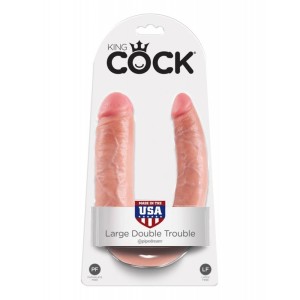 King Cock U-Shaped Large Double Trouble-Flesh