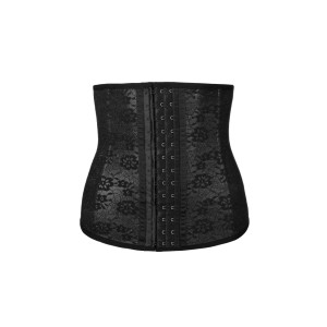 Lace latex waist trainer-Μαύρο