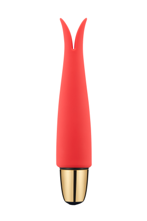Bullet Vibrator Clappi 10 Modes Vibration Silicone- USB Rechargeable-Red -13.5 cm