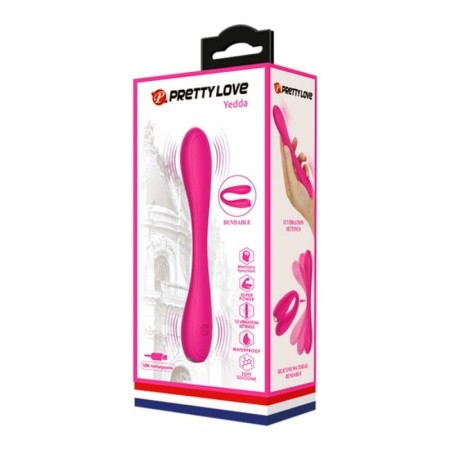 Pretty Love Yedda Purple Rechargeable G-Spot Double Vibrator - Pink