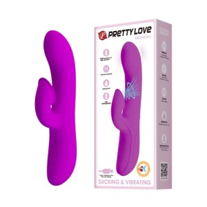 Pretty Love Anthony Rechargeable Rabbit Silicone Vibrator - Purple