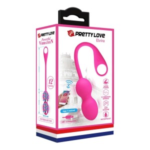 Pretty Love Elvira Wireless Silicone Keggel Balls USB Rechargeable Vibrating with / APP Control - Pink