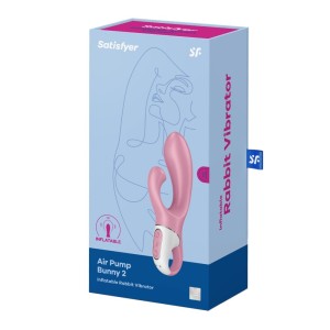 Satisfyer Air Pump Bunny 2 Inflatable Silicone Vibrator - Pink 