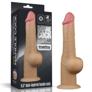 9.5'' Handle Silicone Suction Cup Super Realistic Cock