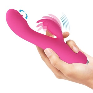 Pretty Love Rachel Rechargeable Rabbit Silicone Vibrator - Pink