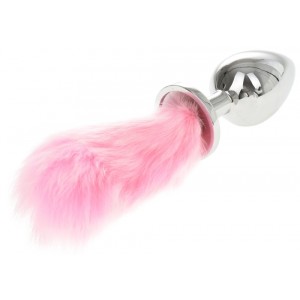 Anal Stopper Alicia Large Metallic Silver / Pink - 9 Cm