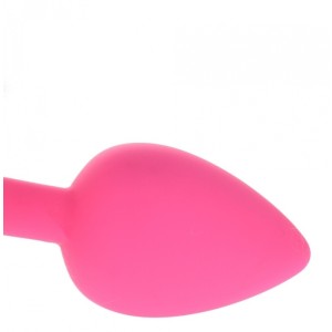 Large Silicone Anal Plug Khalissy Short Tail - Fuchsia 9cm