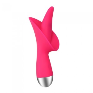 Silicone Vibrator Flower 10 Vibration Modes Silicone USB Rechargeable - Fuchsia