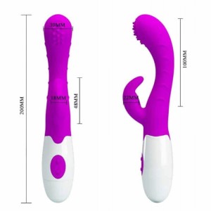 Pretty Love Bruno Purple Silicone Rabbit Vibrator