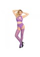 Lingerie Set 2 Pieces Stockings + Top Purple - O/S