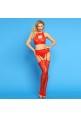 Lingerie Set 2 Pieces Stockings + Top, Red - O/S