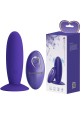 Youth Silicone Anal Plug, USB Rechargeable, Remote Control, 12 Vibrating Modes - Violet